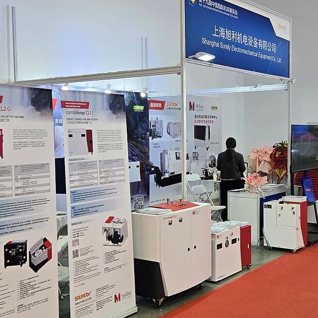 View of the exhibition stand of Müller Hydraulik at the CIMT in Beijing 2025
